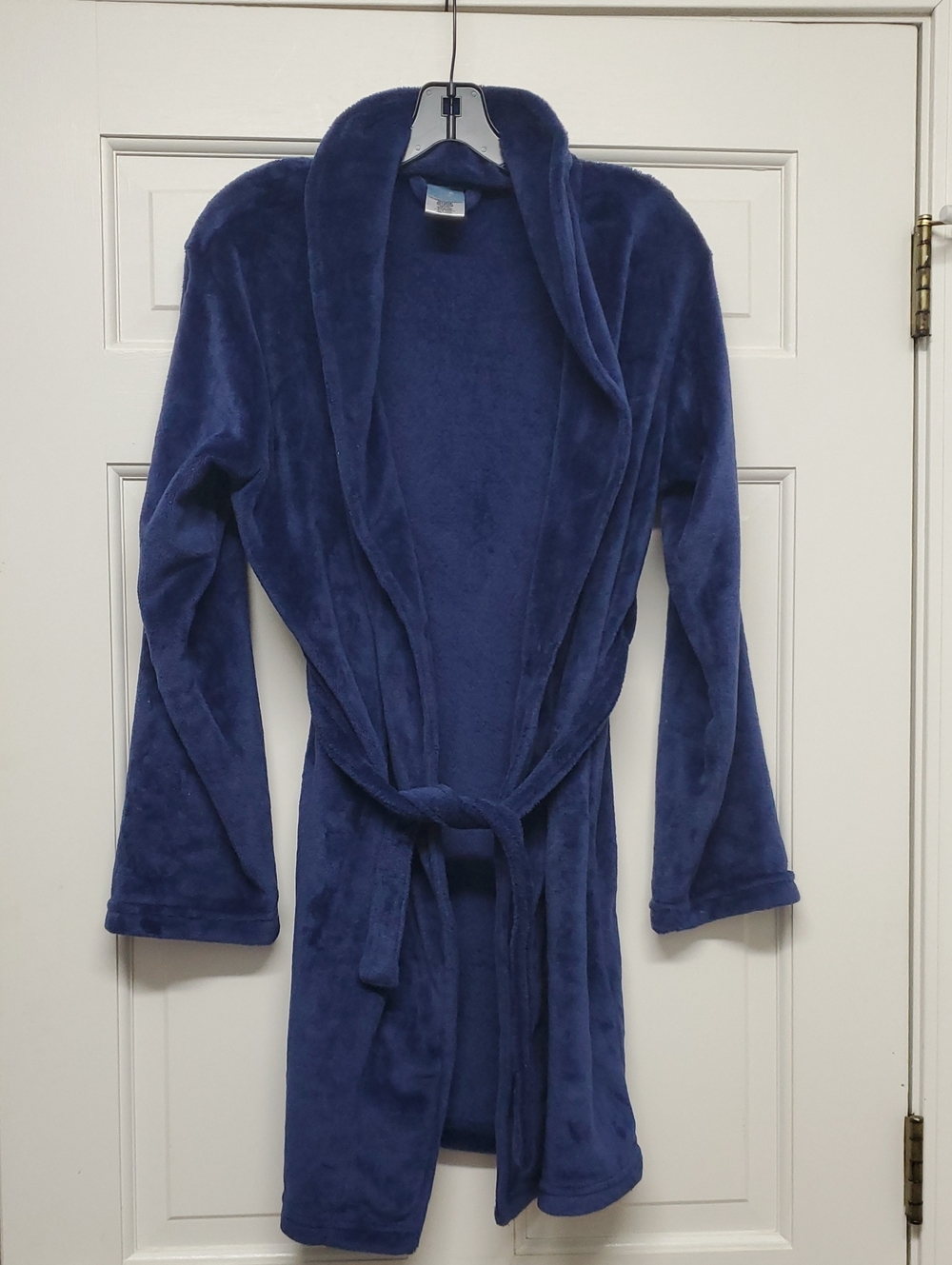 Kid's Plush Navy Blue Bath Robe Wirh Matching Slippers XL